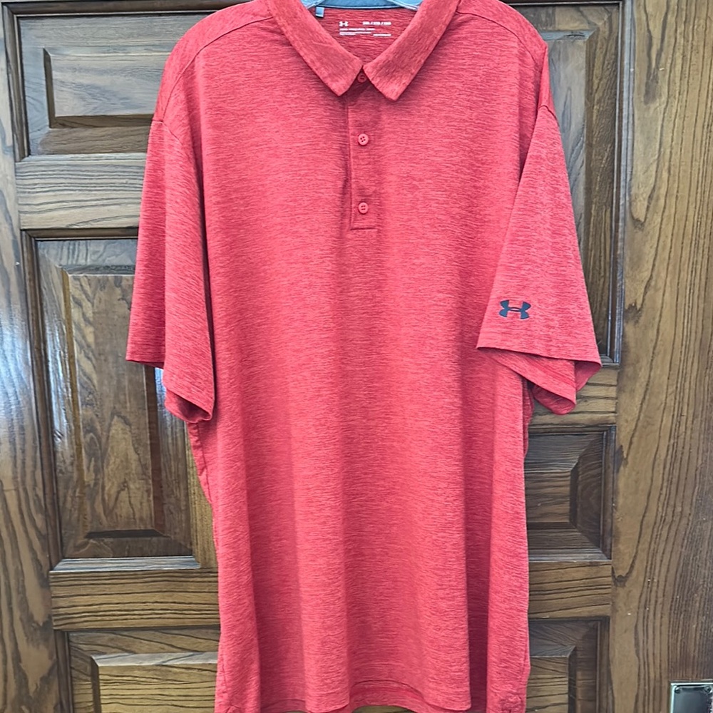Under Armour Red and Orange Polo Shirt Classic Design